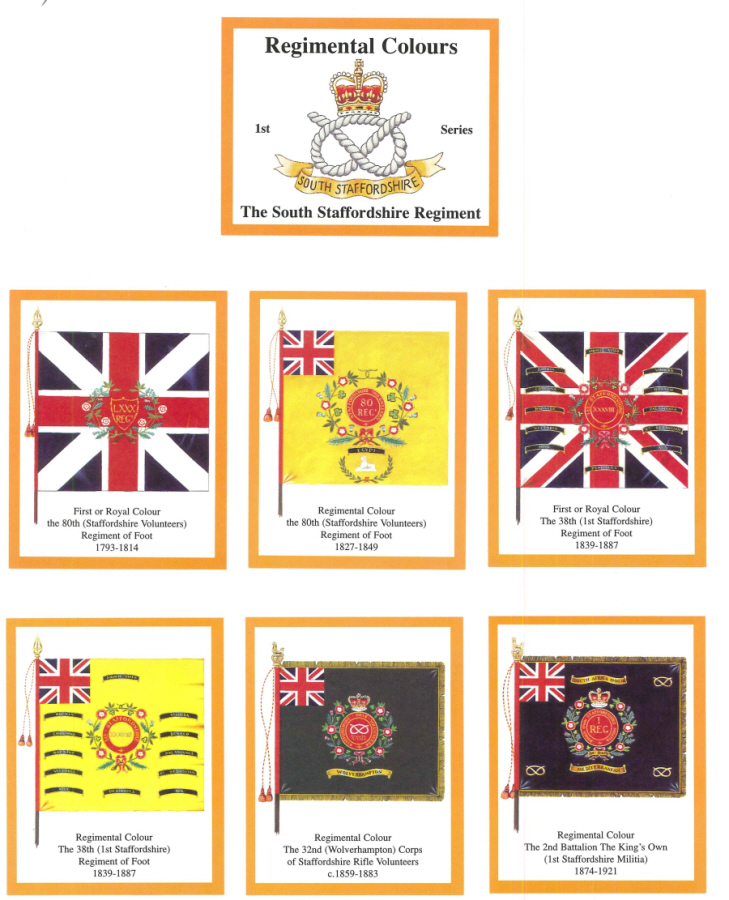 The South Staffordshire Regiment 1st Series - 'Regimental Colours' Trade Card Set by David Hunter